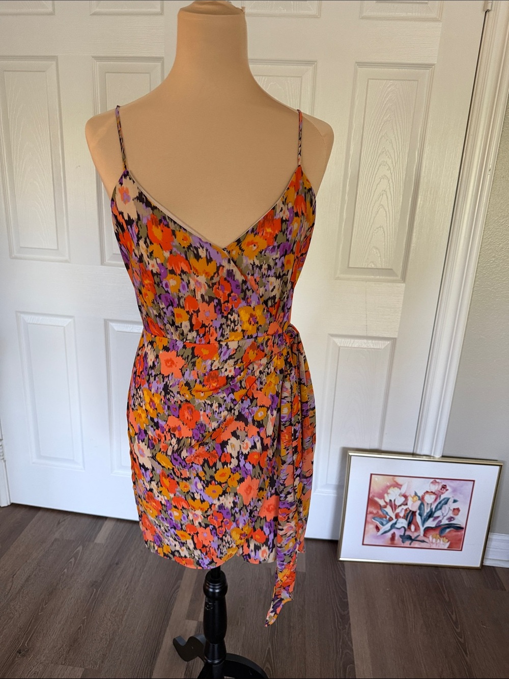 Floral Wrap Sun Dress - Orange Multi